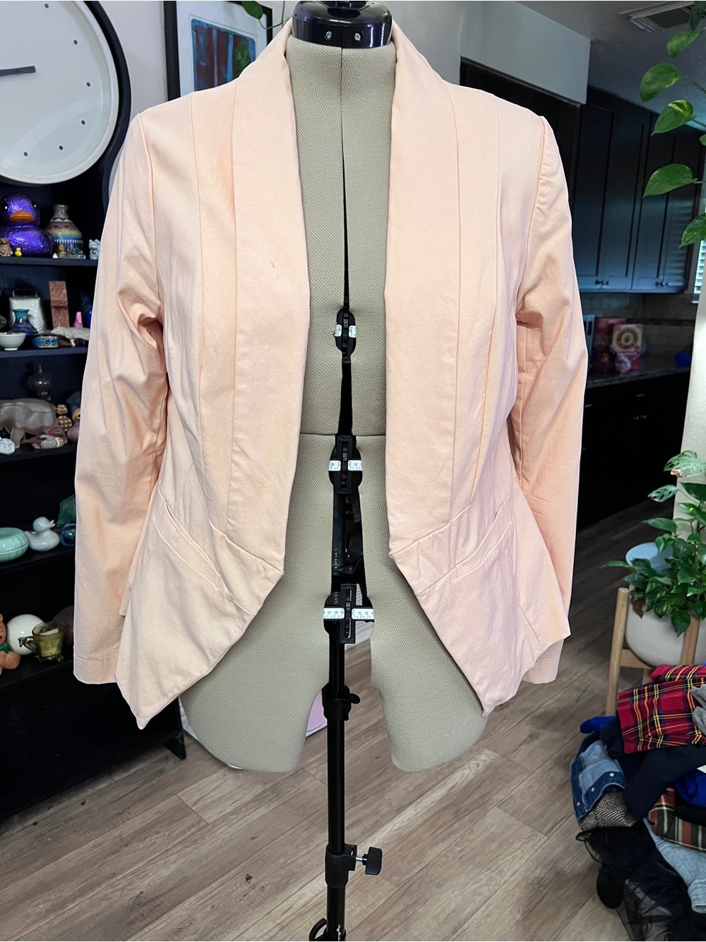 Women's Pink Open-Front Blazer Jacket